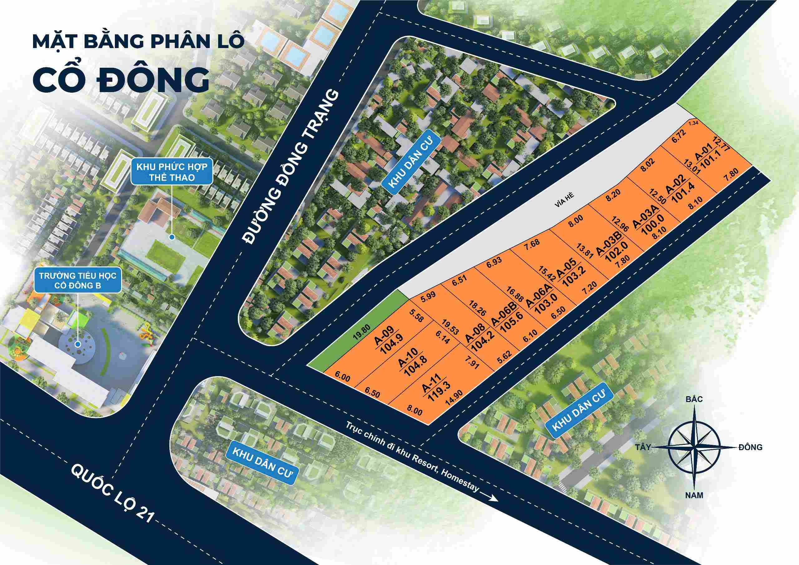 Đất Nền Đồng Trạng 100m2 Cổ Đông Sơn Tây